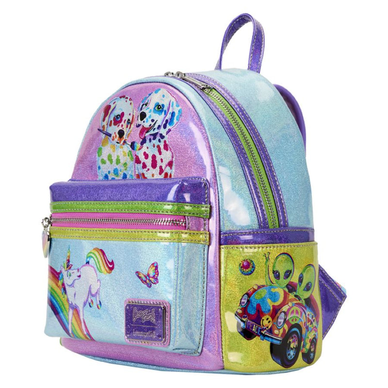 Lisa Frank - Holographic Glitter Color Block Mini Backpack