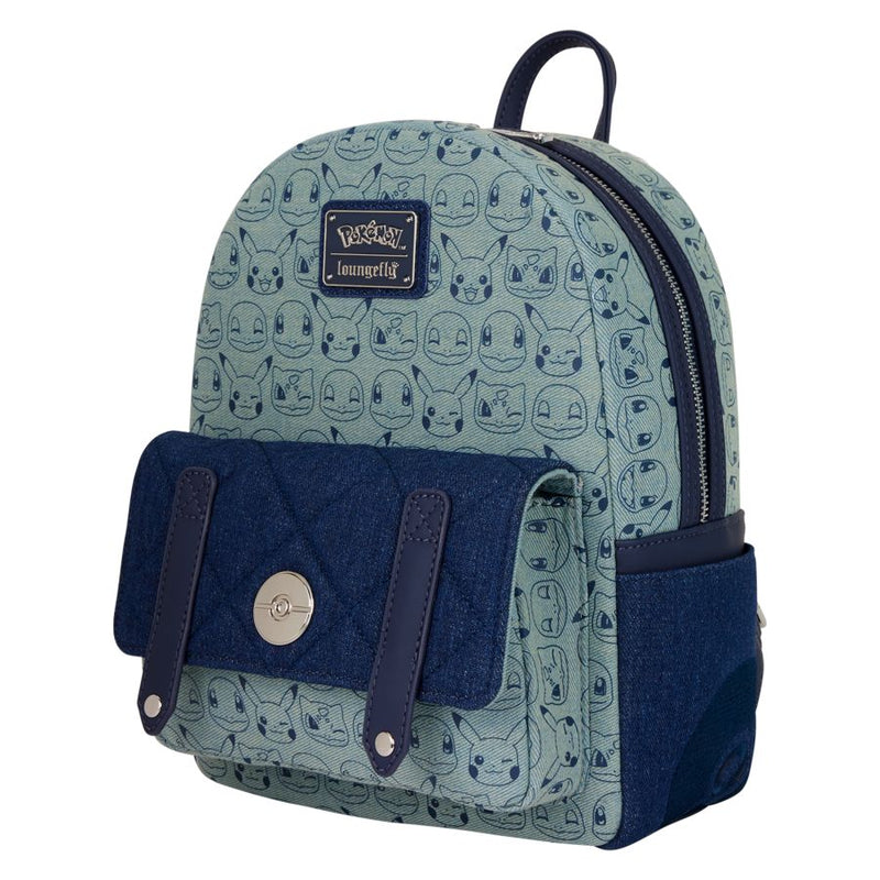 Pokémon - Faux Denim All-Over Print Mini Backpack