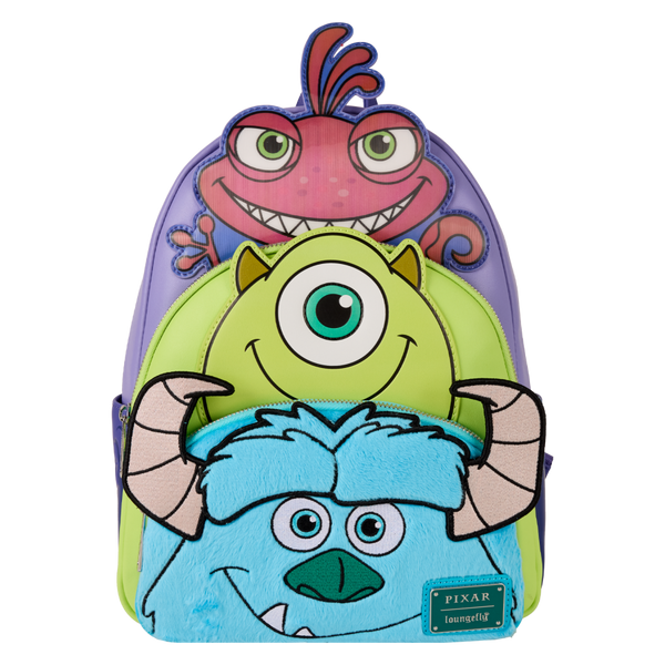Monsters Inc. - Mike, Sulley, Randall Triple Pocket Mini Backpack