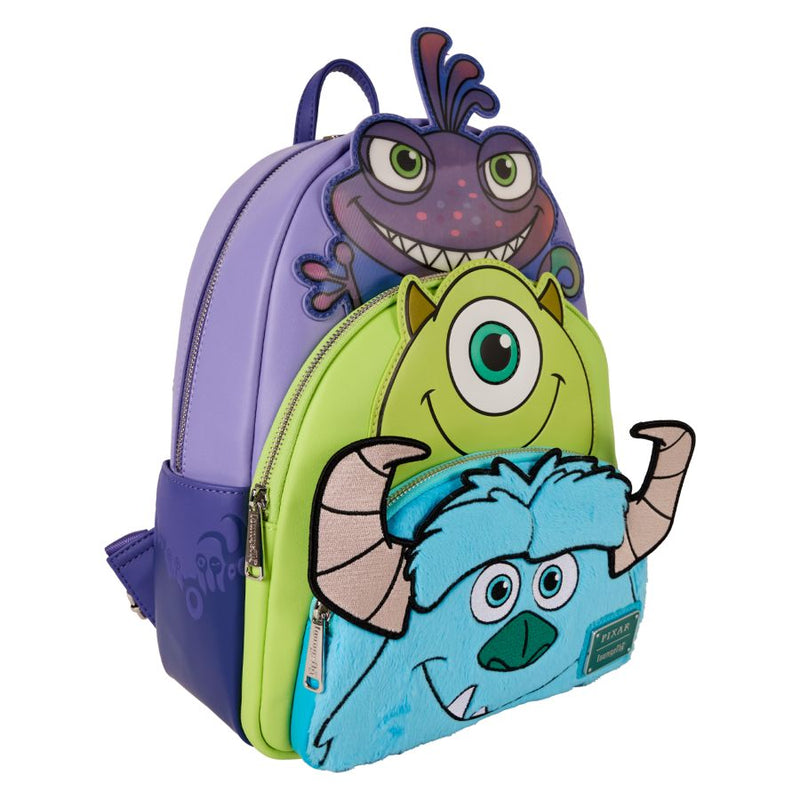 Monsters Inc. - Mike, Sulley, Randall Triple Pocket Mini Backpack