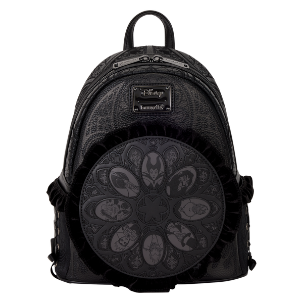 Disney Villains - Black Faux Leather with Velvet Trim Mini Backpack