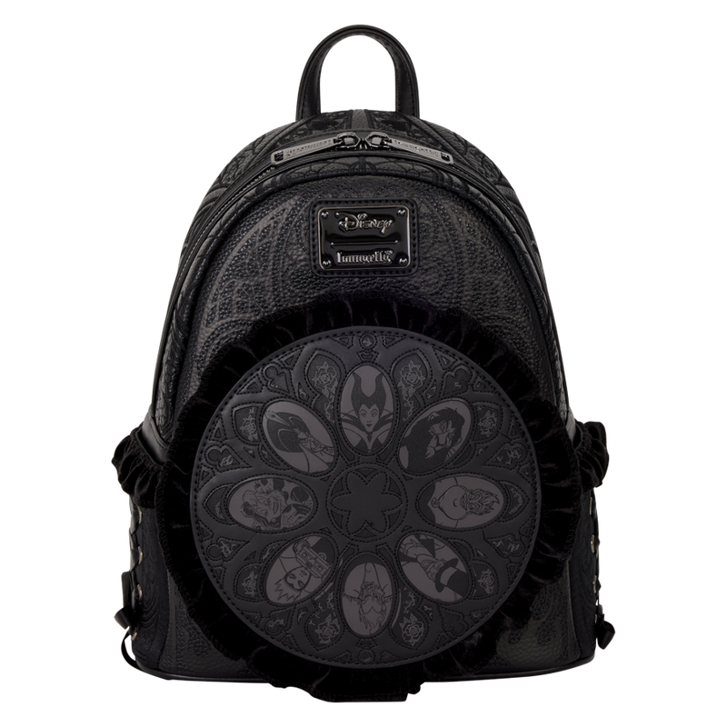 Disney Villains - Black Faux Leather with Velvet Trim Mini Backpack