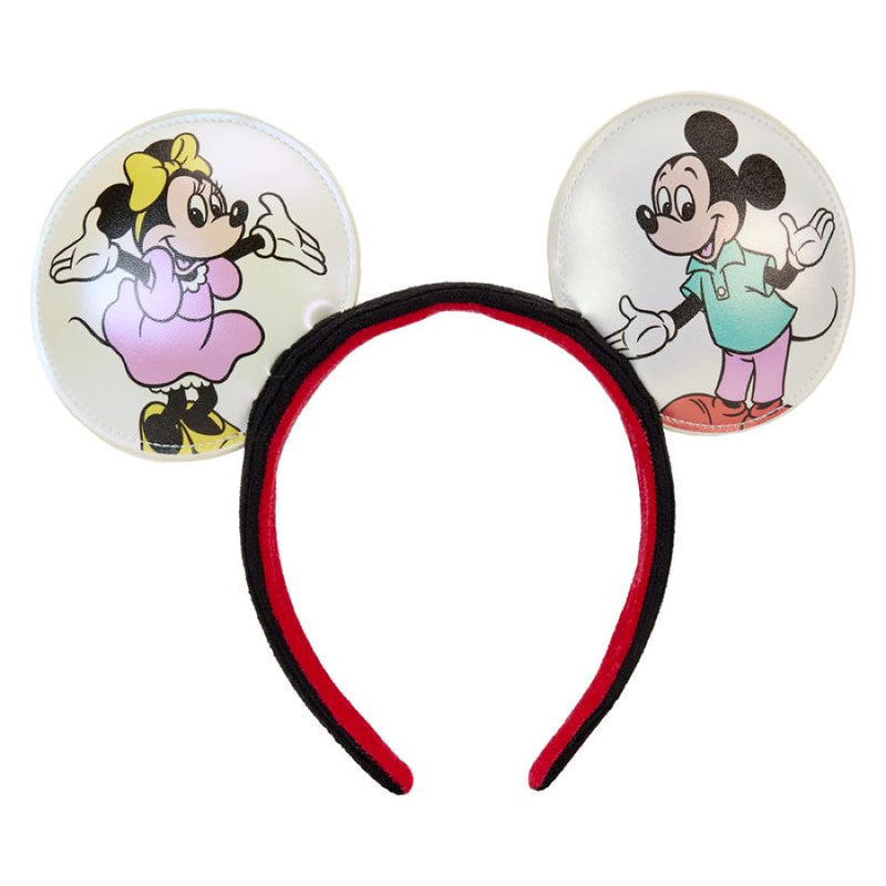 Disney: D100 - All-Over-Print Iridescent Mini Backpack with Mouse Ears Headband