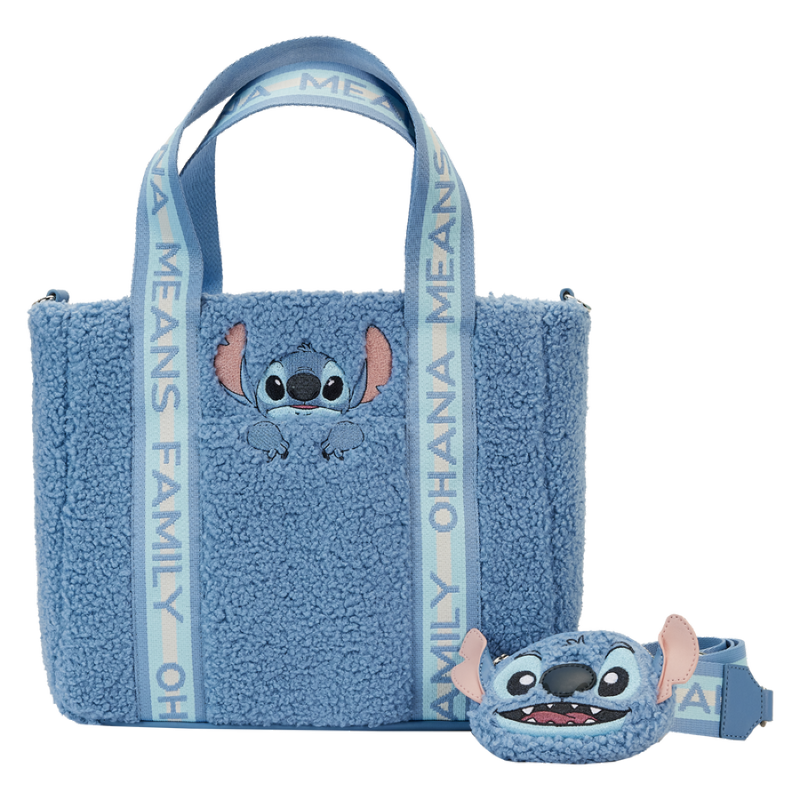 Lilo & Stitch - Stitch Plush Sherpa Tote Bag With Coin Purse