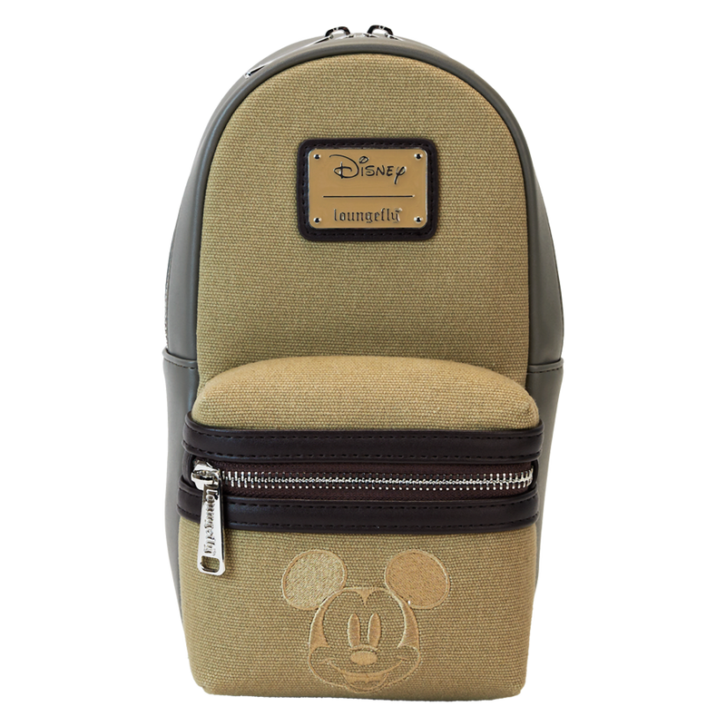 Mickey & Friends - Faux Leather & Canvas Water Bottle Crossbody Bag