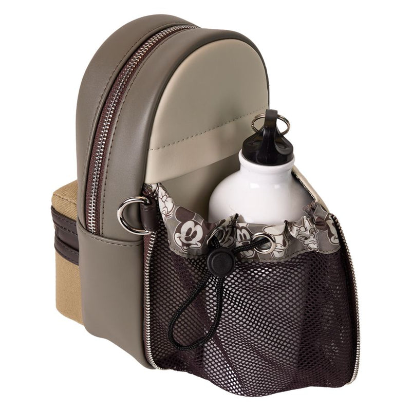Mickey & Friends - Faux Leather & Canvas Water Bottle Crossbody Bag