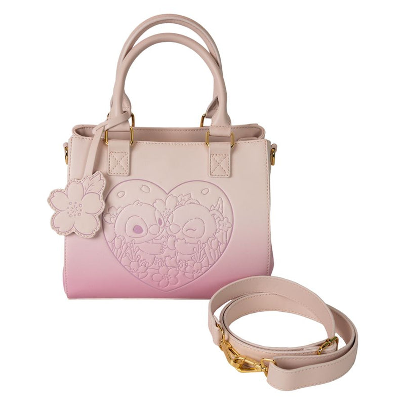 Disney - Cute Stitch and Angel Cherry Blossom Crossbody Bag