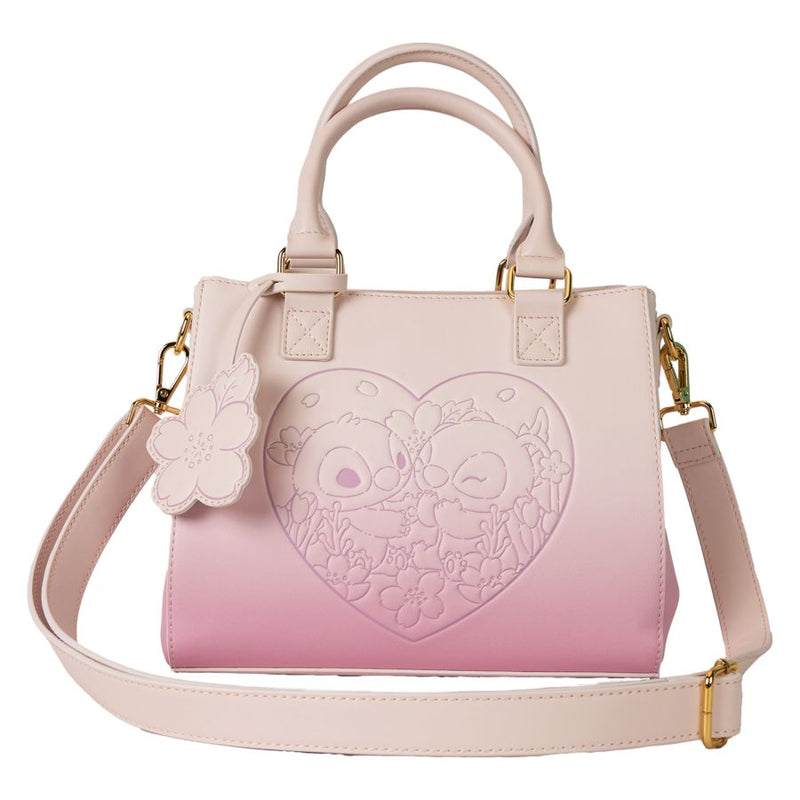 Disney - Cute Stitch and Angel Cherry Blossom Crossbody Bag