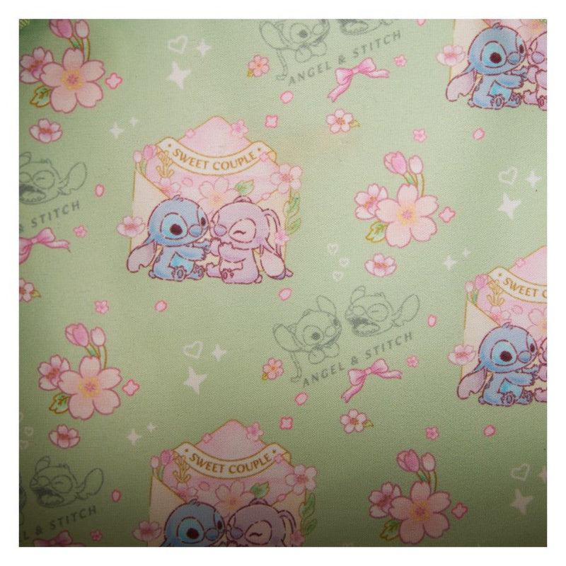 Disney - Cute Stitch and Angel Cherry Blossom Crossbody Bag