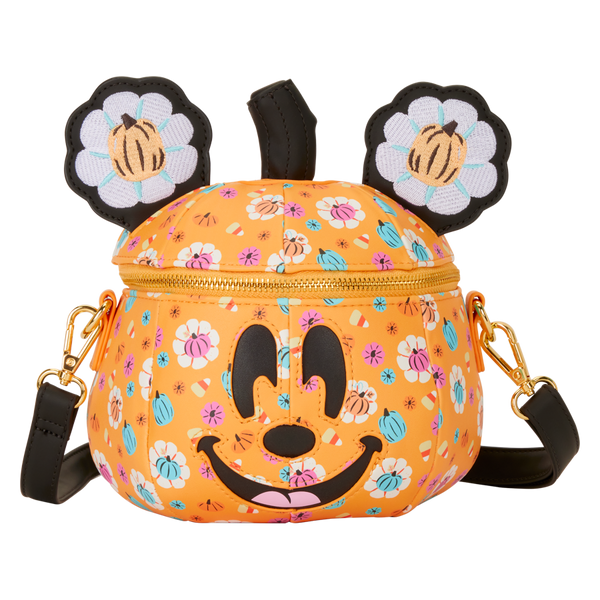Disney - Mickey Mouse Floral Pumpkin Head Crossbody Bag
