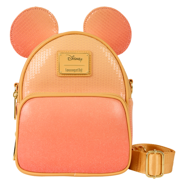 Disney - Mickey Mouse Glitter Convertible Mini Backpack & Crossbody Bag