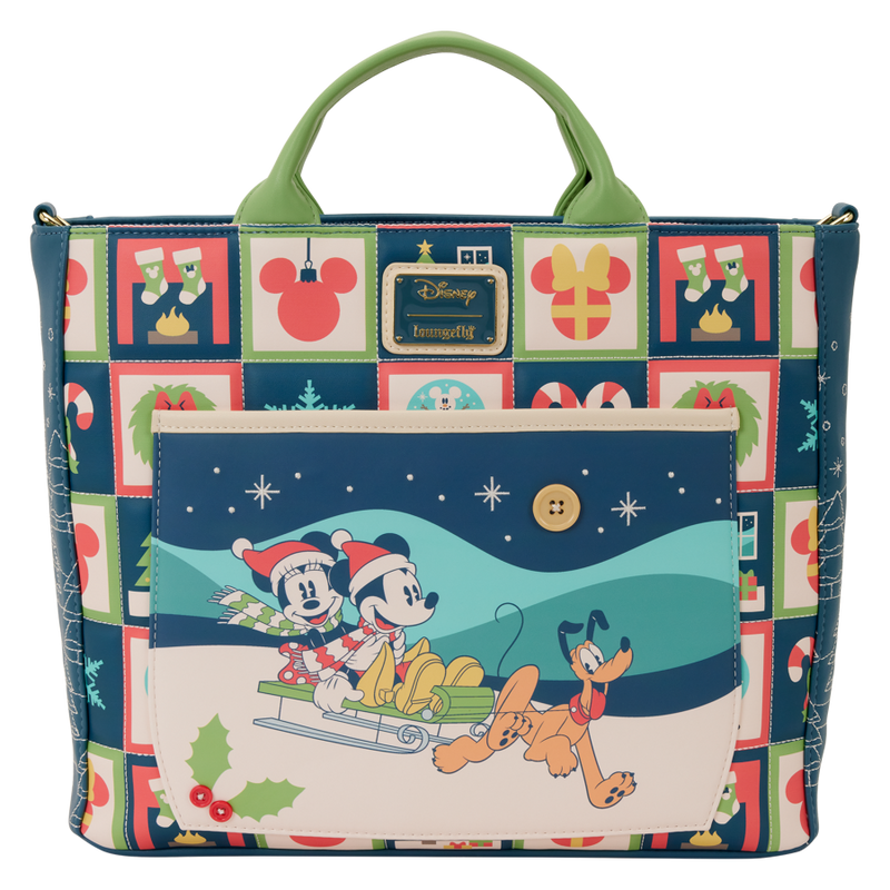Disney - Mickey & Minnie Holiday Convertible Tote Bag