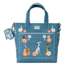 Disney - Dogs & Cats Faux Denim Convertible Tote Bag with Coin Purse