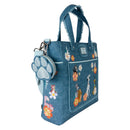 Disney - Dogs & Cats Faux Denim Convertible Tote Bag with Coin Purse