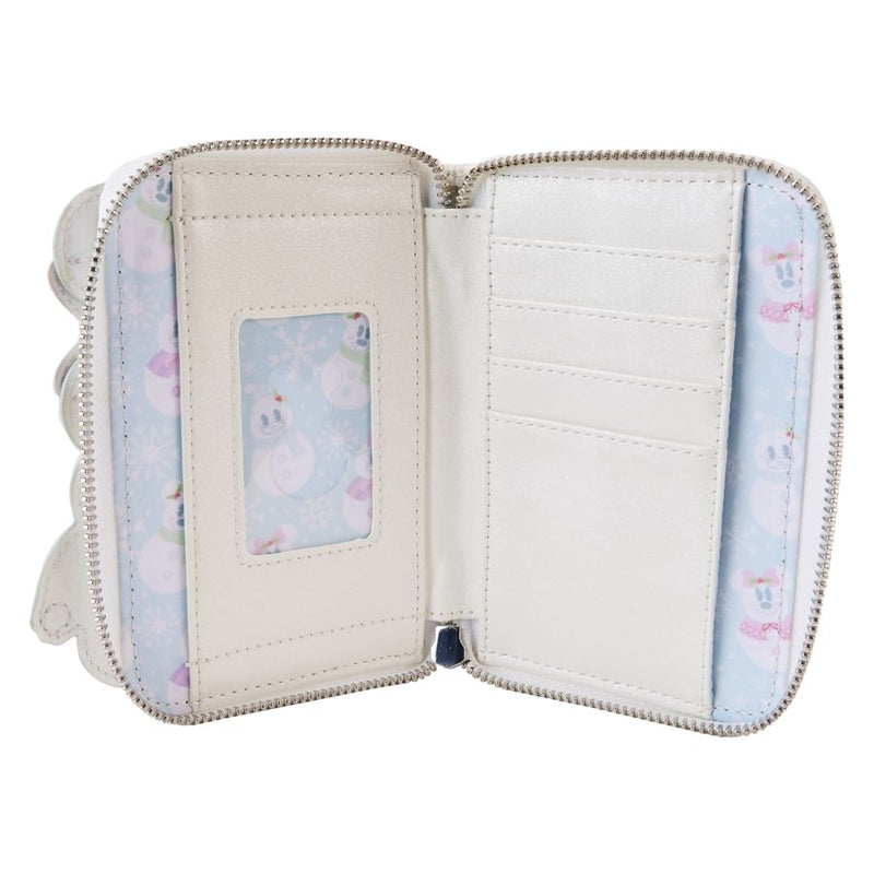 Disney - Mickey & Minnie Pastel Snowman Zip Around Wallet Purse