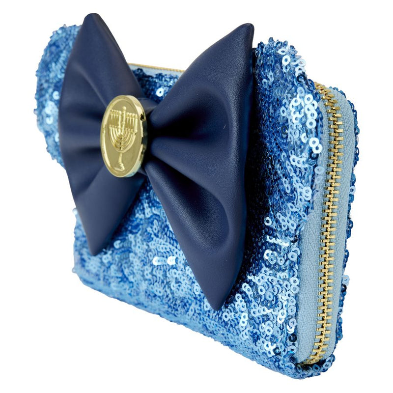 Disney - Minnie Mouse Hanukkah Sequin Zip Around Wallet Purse