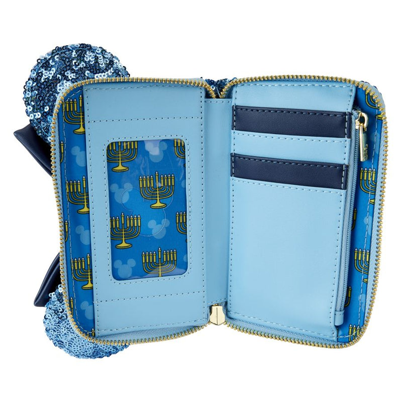 Disney - Minnie Mouse Hanukkah Sequin Zip Around Wallet Purse