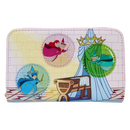 Sleeping Beauty - Castle Three Good Fairies Stained Glass Zip Around Wallet