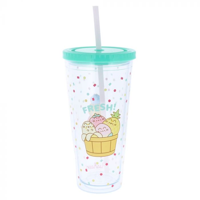 Pusheen - Fruits Beaker & Straw