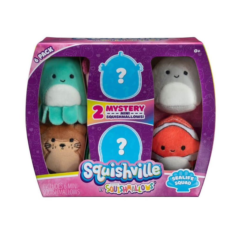 Squishmallows Squishville -Mini Squishmallow Plush 6 Pack (ASST)