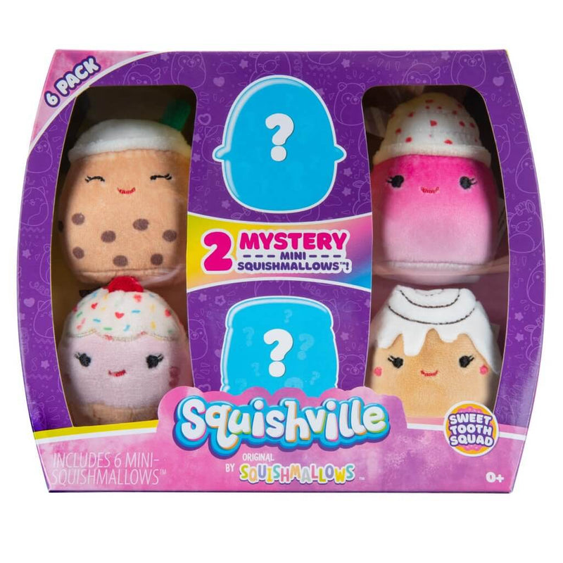 Squishmallows Squishville -Mini Squishmallow Plush 6 Pack (ASST)