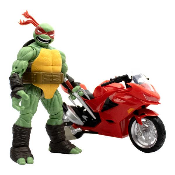 Teenage Mutant Ninja Turtles - Raphael Ninja with Red Motorcycle BST AXN Figure