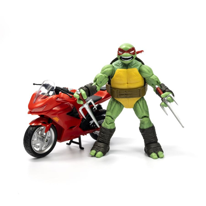 Teenage Mutant Ninja Turtles - Raphael Ninja with Red Motorcycle BST AXN Figure