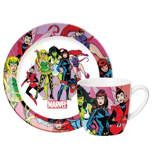 MARVEL (Female Superheroes) SAUCER &  MUG