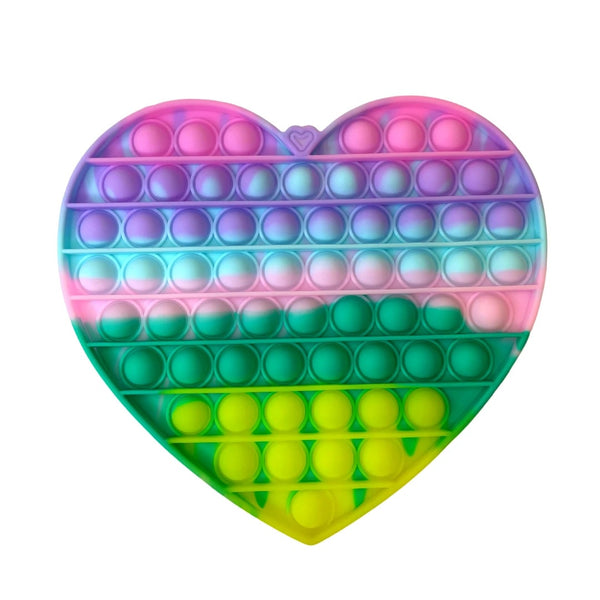 Pop It Fidget Toy Pastel Rainbow Super Sized Heart
