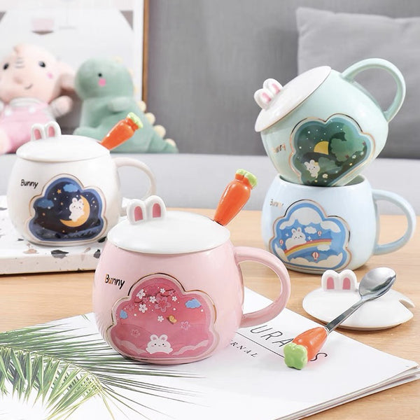 Bunny 3D Mug with Lid and Spoon