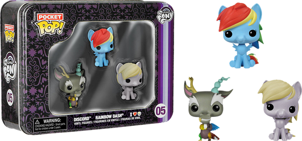 My Little Pony - Discord, Rainbow Dash & Derpy Pocket Pop! 3-Pack Tin