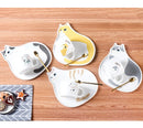 Cat Mug and Saucer Set with Spoon