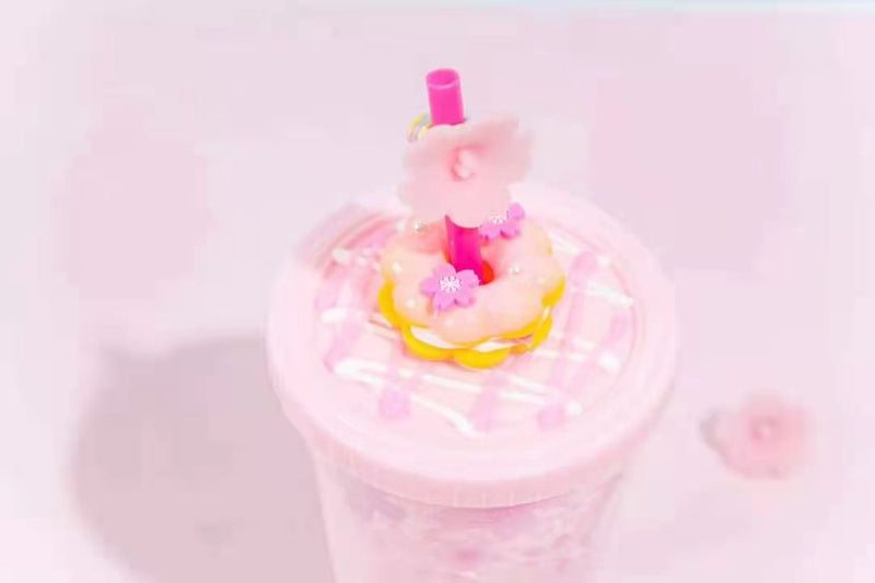 Sakura Donut Tumbler Cup with Straw