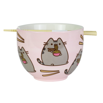 Pusheen Ramen Bowl & Bamboo Chopsticks