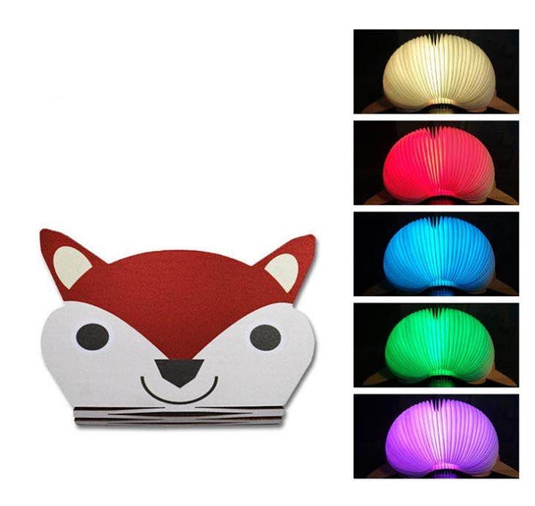 Multi Colour LED Book Lamp - Fox