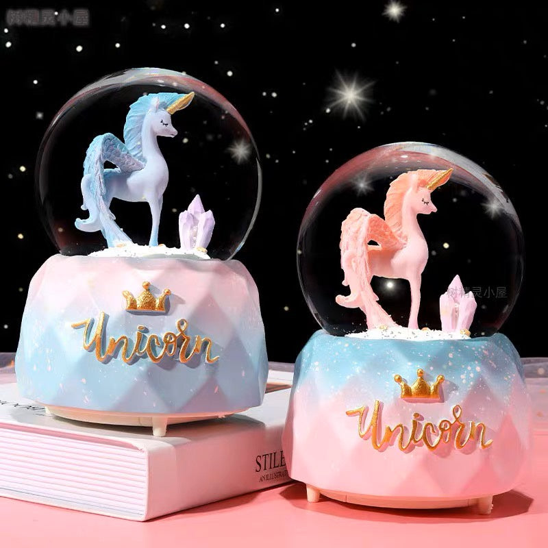 Regal Unicorn Musical Snow Globe
