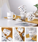 Naughty Dog Ceramic Mug with Lid and Spoon