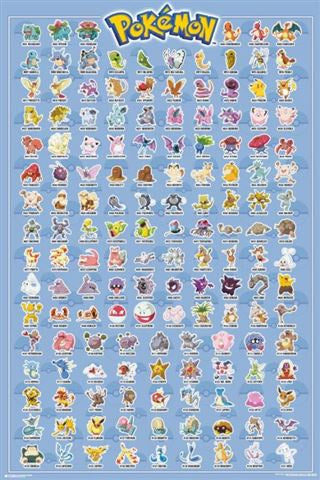 Pokemon - Poster -  Kanto Original 151