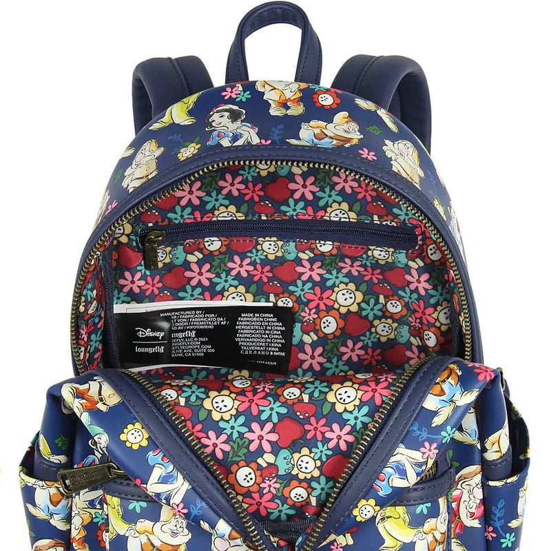Snow White and the Seven Dwarfs - Floral Watercolour AOP Mini Backpack