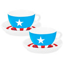 CAPTAIN AMERICA S/2 TEACUPS & SAUCERS