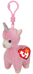 Beanie Boos Clips Lana Pink Llama with Horn