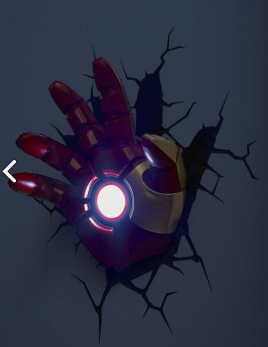 Marvel Avengers Iron Man Hand 3DFX Wall Night Light