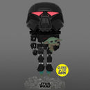 Star Wars: The Mandalorian - Dark Trooper with Grogu Glow Pop! Vinyl [RS]