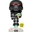 Star Wars: The Mandalorian - Dark Trooper with Grogu Glow Pop! Vinyl [RS]