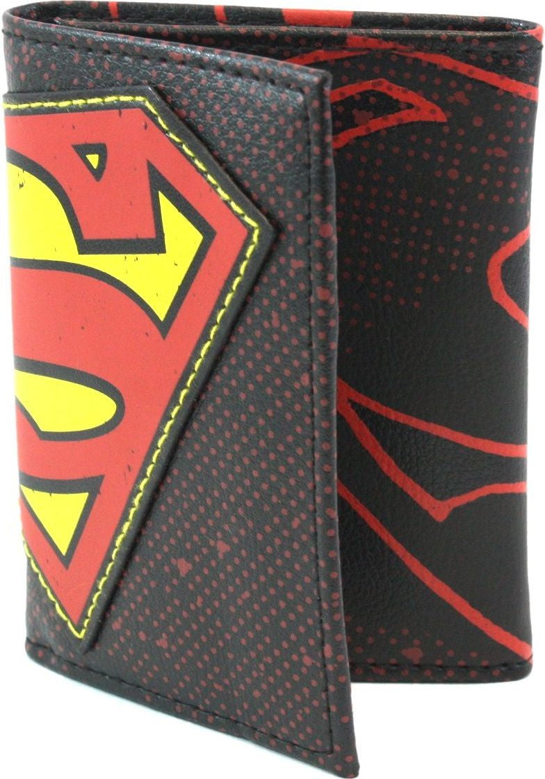 Superman Halftone Applique Tri-fold Wallet