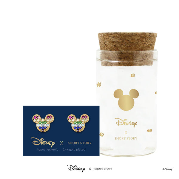 Disney - Diamante Mickey Ears Earrings (Rainbow)
