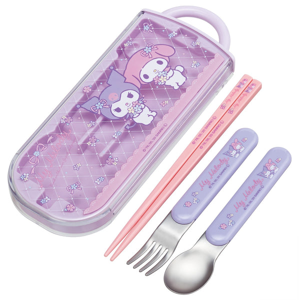 Sanrio - My Melody & Kuromi Slide Cutlery Trio Set