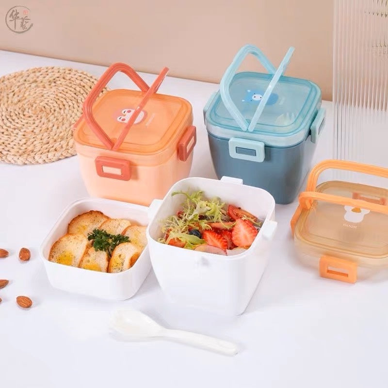 Cartoon Animal Lunch Box with Carry Handle 800ml