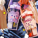 Kawaii Animal Dual Compartment Drink Bottle with Strap