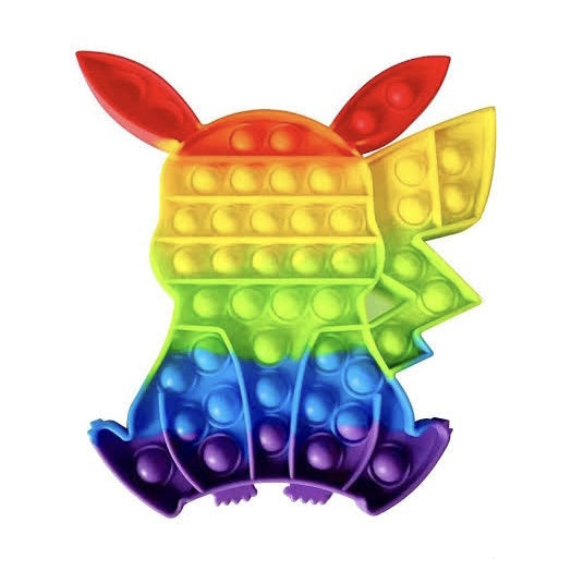 Pop It Fidget Rainbow Pikachu Shape